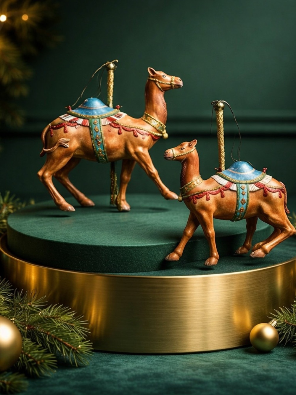 Vintage Camel Christmas Ornaments